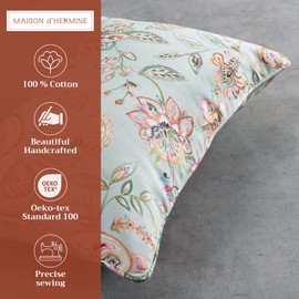 Maison d' Hermine Decorative Pillow Covers 12x20 Inch Rectangle 100% Cotton Throw Pillow Covers with Invisible Zipper Cushion Case for Living Room Couch, Chair, Sofas, Bedroom, Home (Ramage - Multi)