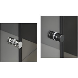 Pack of 2 Door Knobs, Shower Door Knobs, Double Knobs, Glass Door Handle, Stainless Steel Door Handle for Shower Door, Glass Doors (Black)