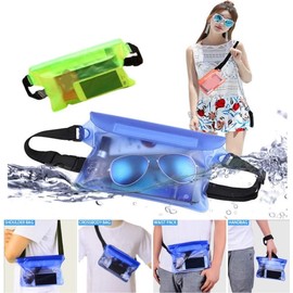 Sport Swimming Beach Waterproof Pouch Dry Bag Waist Fanny Pack Sling Bag Phone Bag, Heavy Duty PVC Plastic Clear Bag (White, One Size)