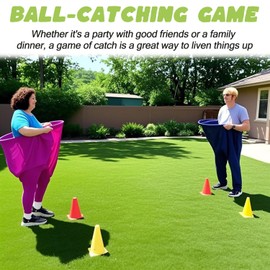 Manekulis Granny Pants Yard Game, Giant Outdoor Party Game with 4 Bouncy Balls and Pump,Team Relay Family Reunion Party Field Game Set (Pink)