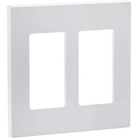 Leviton 80309-SW 2-Gang Decora Plus Wallplate Screwless Snap-On Mount, White, 20-Pack