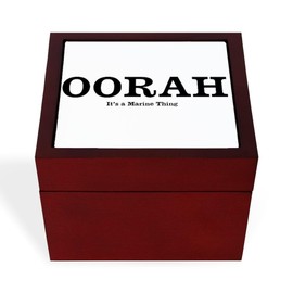 CafePress Oorah (Marine Pride_ Memory Keepsake Jewelry Box, 5"x5"x3.75"
