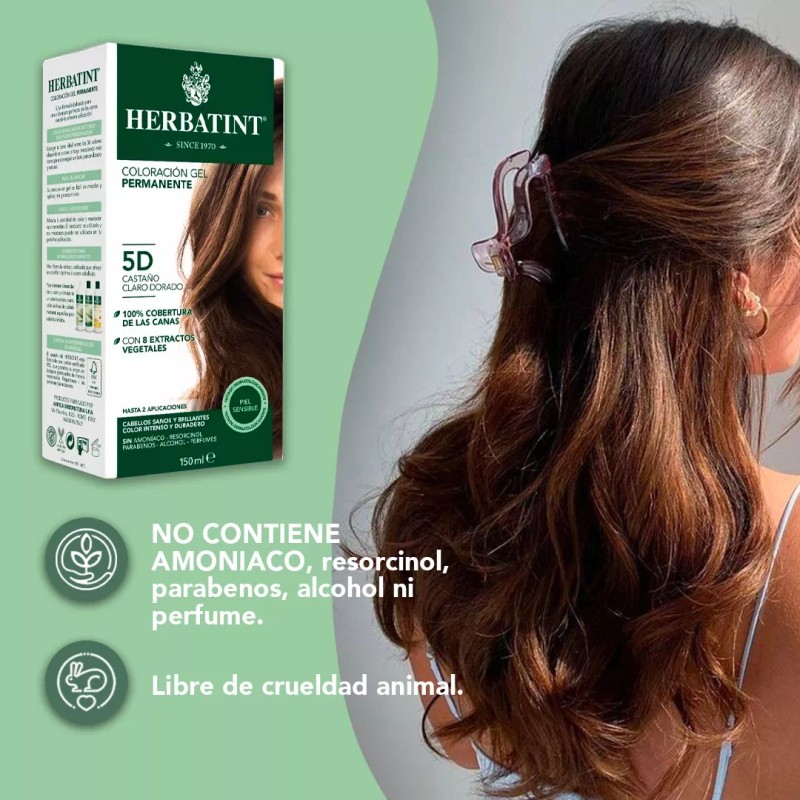 Herbatint Tinte Sin Amoniaco 5d Castaño Claro Dorado Pack 2