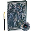 3D Dragon Vintage Diary + Pen Set, A5 Lined Notebook,