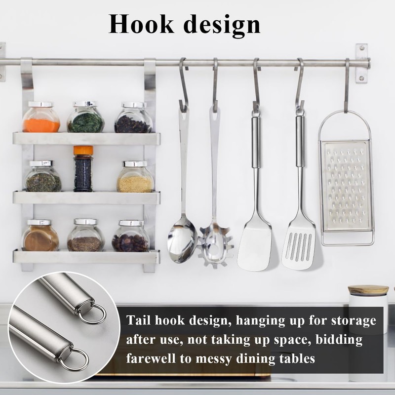 Stainless Steel Spatulas Set - Slotted Turner, Solid Turner, Heavy-Duty