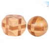 BESPORTBLE 2Pcs Bamboo Iq Set Smooth Surface Cube Tetrakaidecahedron Brain