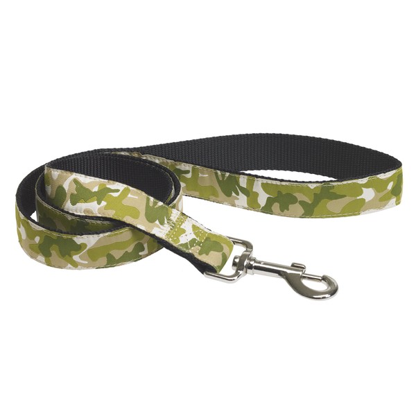 CHAPUIS SELLERIE SLA416 Dog Lead Nylon Strap Green Camouflage Colour Width 15 mm Length 1.20 m Size S