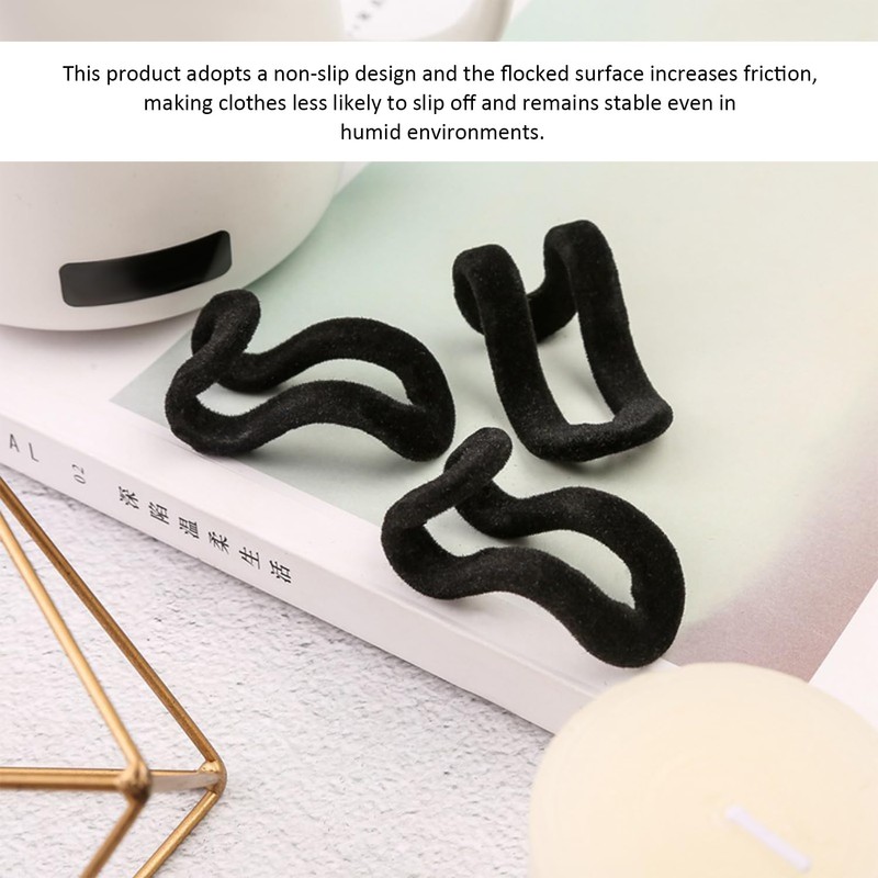 FDGGT 40pcs Black Coat Hanger Hooks Mini Hooks Non-Slip Flocking