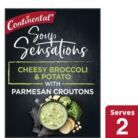 Continental Sensations soup | Cheesy Broccoli & Potato with Parmesan Croutons (2 pk), 56g