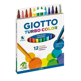 GIOTTO 0719 00 Turbo Color Fasermaler, Mehrfarbig, 12 Farben
