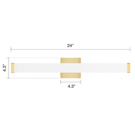 YHTlaeh Bathroom Vanity Light Brushed Nickel Square LED 24 inch 14W 4000K Natural White Light Wall Bar Lighting Fixtures Over Mirror (Metal Brass, 24in)