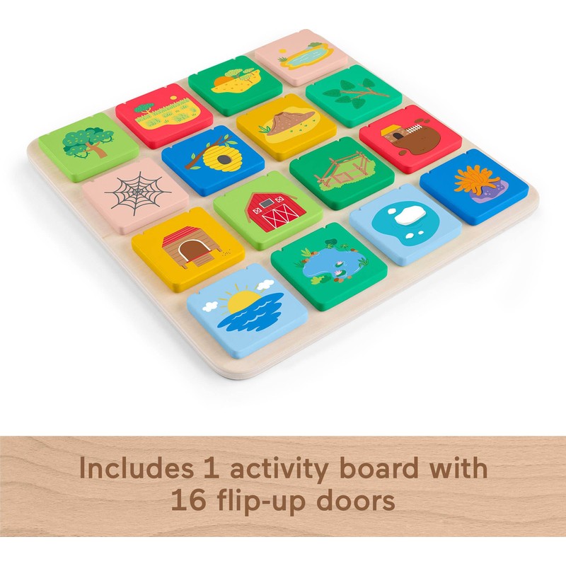 Fisher-Price Wood Preschool Toy Lift & Reveal Board, Early Learning