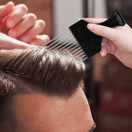 6 Packs Afro Comb Metal Pick Comb, SourceTon Afro Braid Pick Hairdressing Detangle Wig Braid Hair Styling Comb Styling Tool- Black