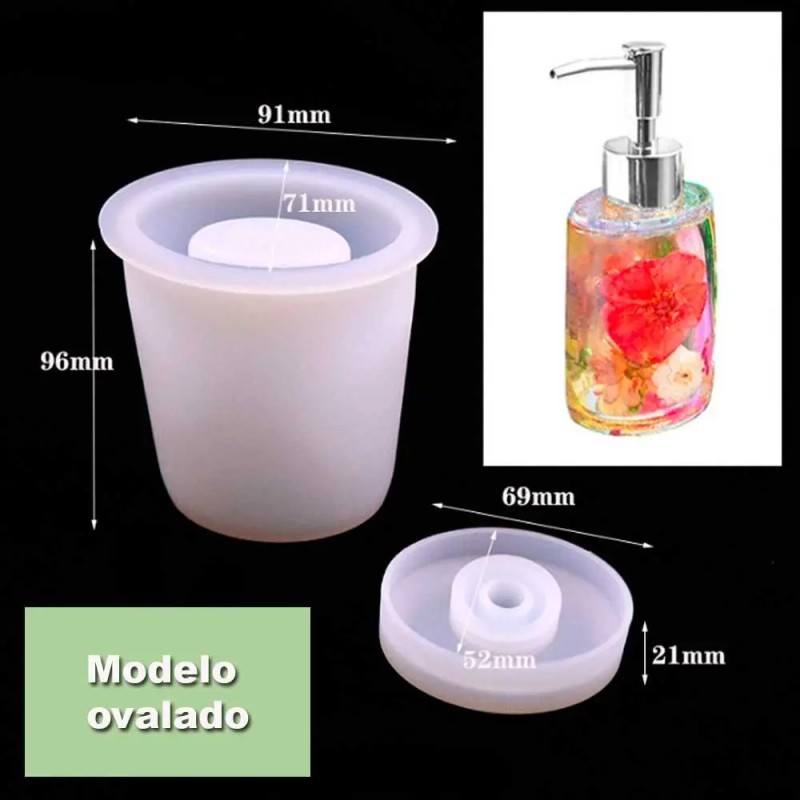 Molde Silicon Dispensador Jabon Multiusos Resina Epoxica