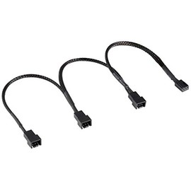 Poppstar Fan Distribution Cable 20-20-20 cm 3-Pin Female to 1x 3-Pin Male and 2x 2-Pin Male for Connecting Processor and Case Fans to Motherboard