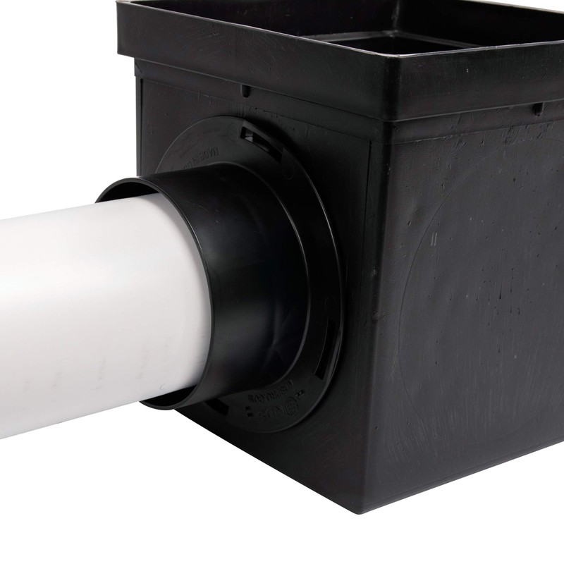 NDS 900BKITRTL1PK Square Catch Basin Drain Kit with 2-Opening Catch