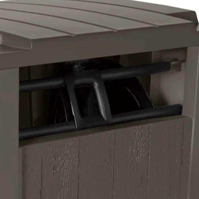 Suncast Farmington Weatherproof Smart-Tube Garden Hose Storage Container, Outdoor Hideaway