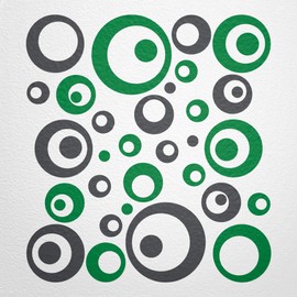 WANDfee® Wall Tattoo, Circles, Dots, 50 Stickers, Colour Choice For Children's Bedroom, Living Room, Hallway, Bathroom, Kitchen, Tile Stickers, green