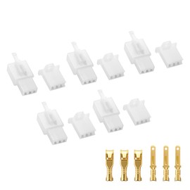 KWY Coupler Terminal 2-Pole 3-Pole 4-Pole 6-Pole 9-Pole Automotive/Motorcycle/General Electrical Use Wire Connector Male/Female Each 5pcs + 2.8mm Contact Terminal 15pcs Set Electrical General Purpose