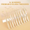 NAGARAKU Tweezers for Eyelash Extensions Curved Lash Tweezers Precision Pinzas