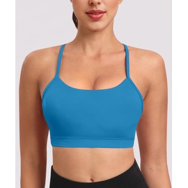 Spaghetti Strap Padded Sports Bras for Women - Y Back Yoga Workout Tops (3 Pack)