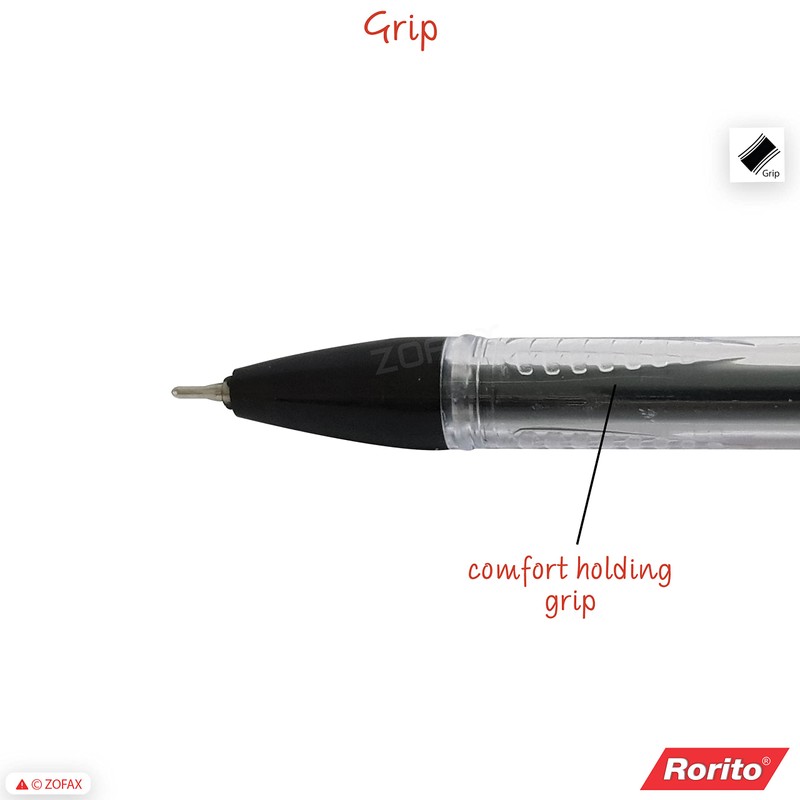 rorito 10 x 0.6mm Tip Fasty BLACK Fine Smooth Writing