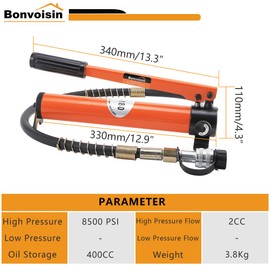 Bonvoisin CP-180 Manual Hydraulic Pump Hand Pump Hose Coupler for Hydraulic Tools(8500psi)