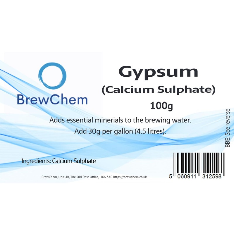BrewChem - Calcium Sulphate (Gypsum) 100g
