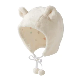 Miki House 43-9201-494 Hat, Hat, Hat, Made in Japan, For Boys, Girls, Baby, Baby Clothes, Free (17.3 - 19.7 inches (44 - 50 cm), White × Yellow