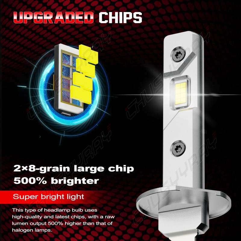 CHUSYYRAY H1 LED Headlight High Beam or Low beam Bulbs