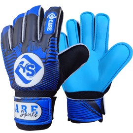 YSCARE Football Goalkeeper Gloves for Boys Children Children Adults Football Goalkeeper Gloves Protection Super Grip Palms for Junior Practice (Blue, 4)