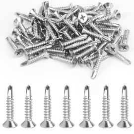 150 Pcs Self Drilling Screws for Metal, Stainless Steel Self Tapping Screws for Metalwork, Self Tapping Metal Screws, Flat Head Cross Countersunk Screws for Metal Roofing Sheets Screws(M4.2 * 25mm)