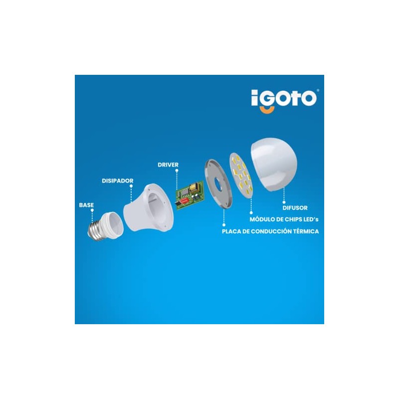 iGoto F3P20112 Pack de 3 Focos 12w A55 Luz Calida