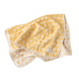 fuwara 6-ply weave gauze gauze blanket Ohinane Size Approx. 27.6 x 39.4 inches (70 x 100 cm), Made in Japan (Sheep/Citron Yellow)