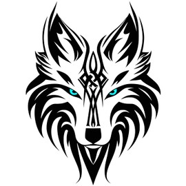 Wolf Tribal Decal Transfer Sticker Celtic Viking Car Sticker for Motorcycle, Notebook, Fridge, Wall, Door, Trash Can, Luggage