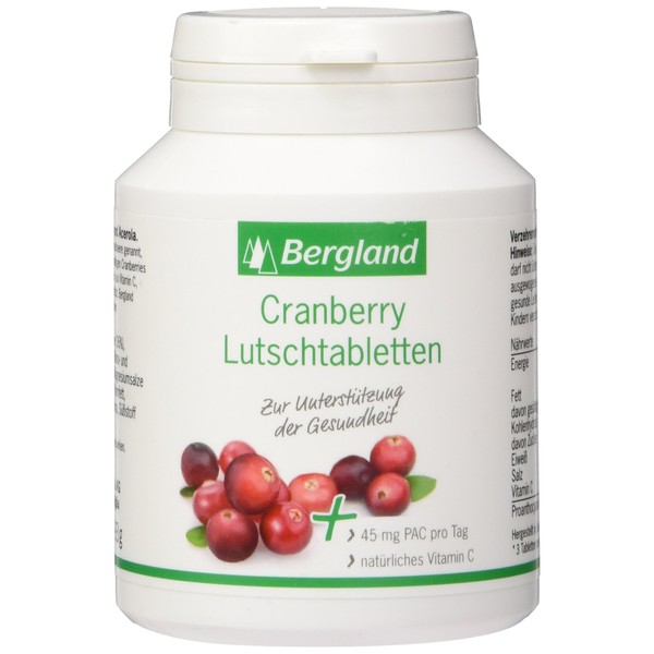 Bergland Cranberry Lutschtabletten, 75 Stück, 1er Pack (1 x 93 g)