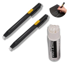 2pcs Heat Erasable Fabric Markers for Sewing with 20 Replacement Refills,Heat Erasable Tailors Chalk,Replaceable Refill Fabric Chalk,DIY Fabric Pens Sewing,Tailors Chalk Pencil,Chalk Pen,Fabric Pencil