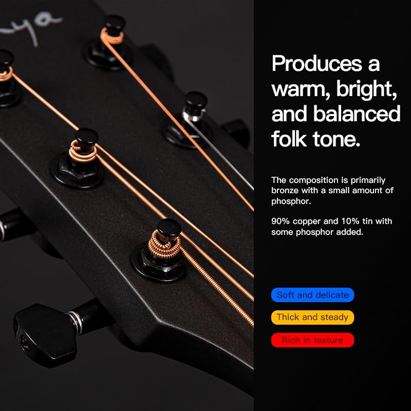 Enya Guitar Strings - Acoustic Guitar Strings - For 6