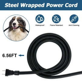 Alpcouts Heated Water Bowl for Outdoor Dog & Cat, Large Heated Dog Bowl Provides Drinkable Water in Winter, Outside Heated Pet Bowl with 78.7in Anti Chew Cord for Dog Cat Bird Chicken Duck,108 OZ/30W.