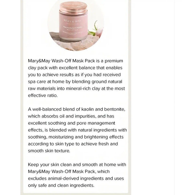 Mary May Vegan Rose Hyaluronic Mask Special Set 2pcs Tipo