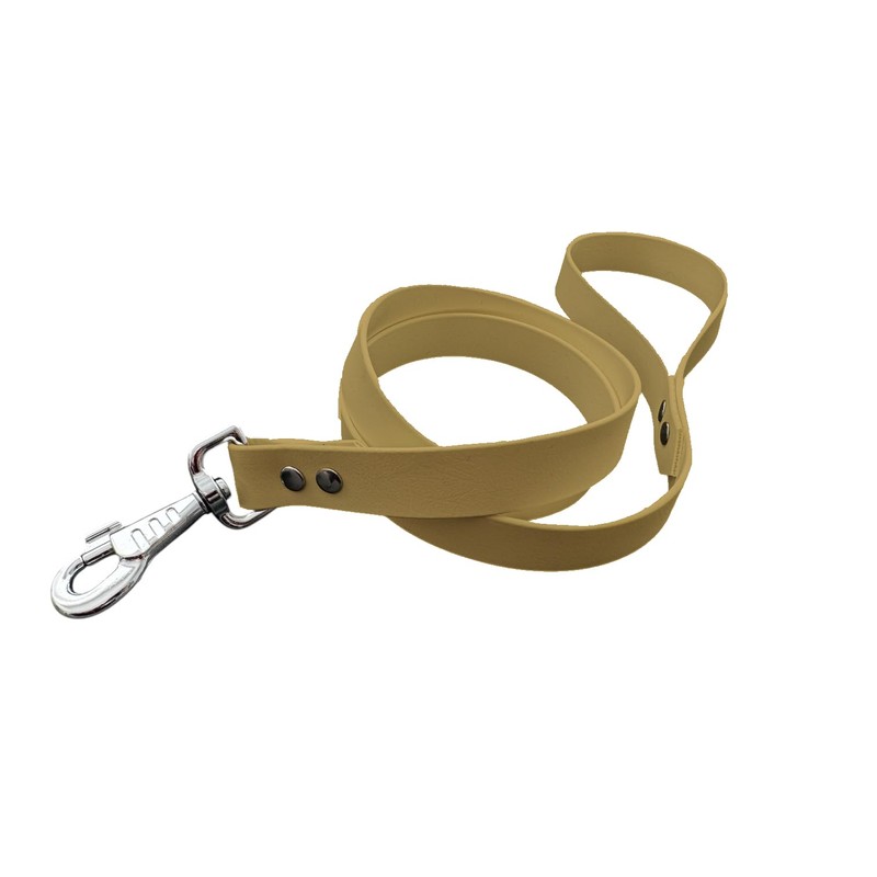 Biothane Dog Collar and Lead Medium Width (35-40 cm, Gold)