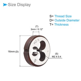 CoCud Metric Adjustable Round Dice M2.5 X 0.45 Alloy Steel Left Threaded Die - (Application: For Machining Metal Plastic External Threading)