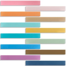 JarThenaAMCS 12Pcs Rectangular Fridge Magnets Boho Neutral Color Acrylic Refrigerator Magnet Decals for Whiteboard Home Kitchen Classroom Office Cabinets and Dishwasher Locker Decor