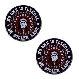 2pc No one is illegal on stolen land Native American Indian Enamel Pin Brooch Metal Badge for Backpacks