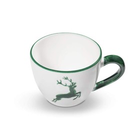 GMUNDNER KERAMIK Tea Cup Maxima Capacity 0.4 Litres Green Deer Crockery Handmade in Austria