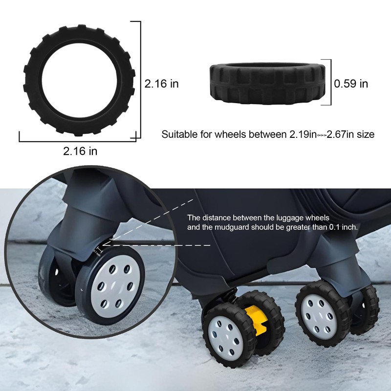 HoldFist （8 Pack） Luggage Wheel Covers for Most 8-Spinner Wheel
