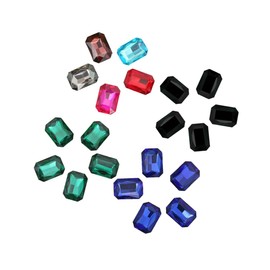 Baluue 50pcs Colorful Octagonal Rhinestone Glass Drills Nail Art Decorations for Fashion Jewelry Making for Craft Projects and Home Decor