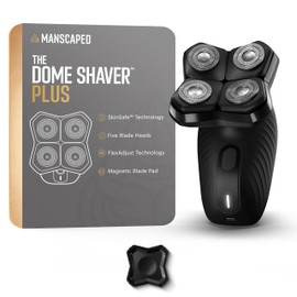 MANSCAPED® The Dome Shaver™ Plus Men’s Head Shaver – Four Double-Track Rotary Blades with SkinSafe® & FlexAdjust Technology, Waterproof, USB-C Charging, Magnetic Detachable Blade Pad, Travel Lock