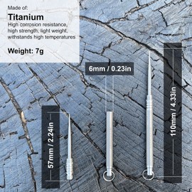 aZengear Titanium Toothpick, 8g, 11cm/4.3in, ⌀6mm with Keyring Pocket Holder - Portable, Reusable - Best for Outdoor Camping, Travel, Picnic (One)