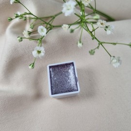 GLOWYBOX Holographic Glitter Watercolour Paint, Glitter Watercolour for Special Highlight Glitter Watercolours Holographic Colour Glitter Colour 1/2 Pan 2 ml (Provence Purple)